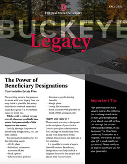 Buckeye Legacy Newsletter Cover Fall 2022